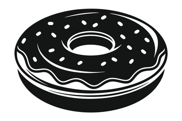 donut silhouette line art vector illustration with a white background