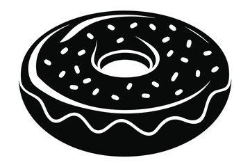 donut silhouette line art vector illustration with a white background