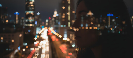 Blurry City Lights at Night with Bokeh Effect