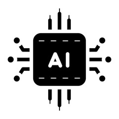 artificial intelligence glyph icon