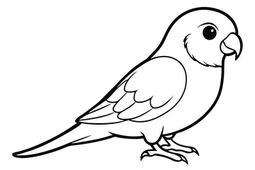 lovebird silhouette line art vector illustration with a white background