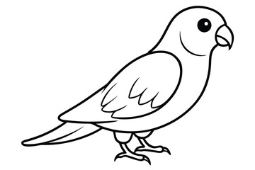 lovebird silhouette line art vector illustration with a white background