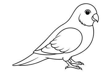 lovebird silhouette line art vector illustration with a white background