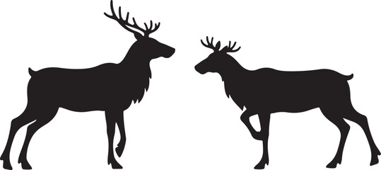  reindeer silhouette, reindeer christmas silhouette, reindeer silhouette simple, deer, animal, reindeer, silhouette, illustration, christmas, vector, isolated, mammal, cartoon, white, antler, wild, na