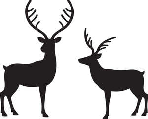  reindeer silhouette, reindeer christmas silhouette, reindeer silhouette simple, deer, animal, reindeer, silhouette, illustration, christmas, vector, isolated, mammal, cartoon, white, antler, wild, na