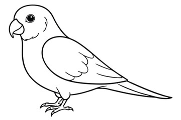 lovebird silhouette line art vector illustration with a white background