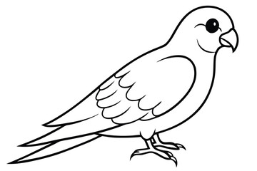 lovebird silhouette line art vector illustration with a white background