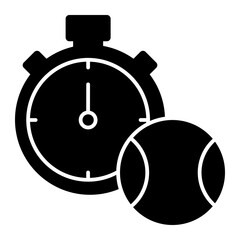 Match timer icon solid style illustration