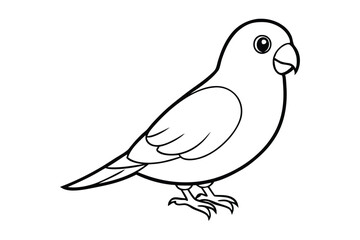 lovebird silhouette line art vector illustration with a white background