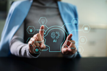 Woman using futuristic interface with smart tech and mobile to manage ESG, clean energy, and sustainability data.