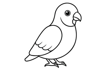 lovebird silhouette line art vector illustration with a white background