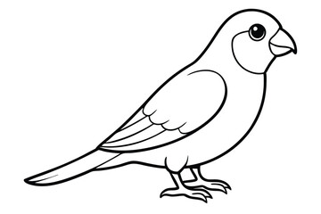 lovebird silhouette line art vector illustration with a white background