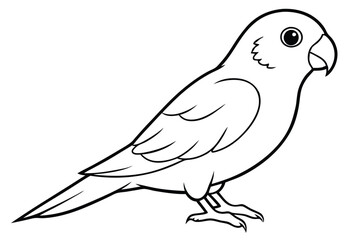 lovebird silhouette line art vector illustration with a white background