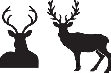  reindeer silhouette, reindeer christmas silhouette, reindeer silhouette simple, deer, animal, reindeer, silhouette, illustration, christmas, vector, isolated, mammal, cartoon, white, antler, wild, na