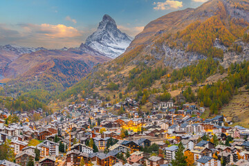 Zermatt,  Switzerland Alpine Village with the Matterhorn