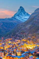 Zermatt,  Switzerland Alpine Village with the Matterhorn