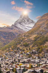 Zermatt,  Switzerland Alpine Village with the Matterhorn