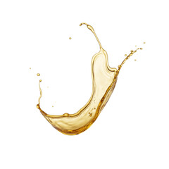 golden liquid splash on white background.