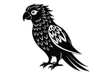 Obraz premium lorikeet silhouette line art vector illustration with a white background