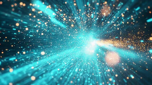 Abstract digital explosion creating fast data network connection