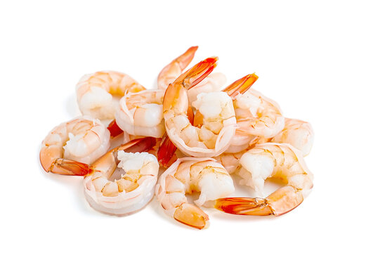 prepared shrimp isolated on a white background