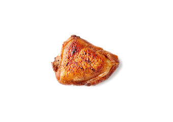 Grilled chicken meat on a white background.