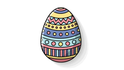 Colorful Decorated Easter Egg with Festive Patterns, Easter Holiday Celebration Symbol