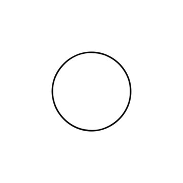 Minimalist Black Outline Circle Geometric Shape Icon Element