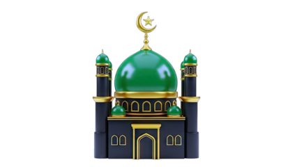 3D Mosque Illustration on White Background