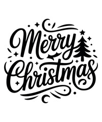 Obraz premium Elegant Merry Christmas Typography T-Shirt Design