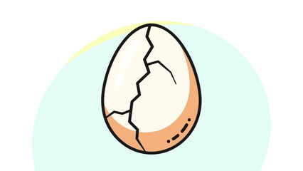Cracked Egg Illustration - Symbol of New Beginnings or Fragility