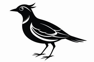 Obraz premium lark silhouette line art vector illustration with a white background