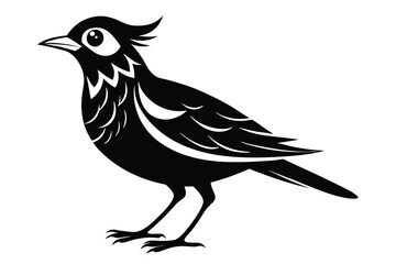 Obraz premium lark silhouette line art vector illustration with a white background