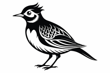 Obraz premium lark silhouette line art vector illustration with a white background