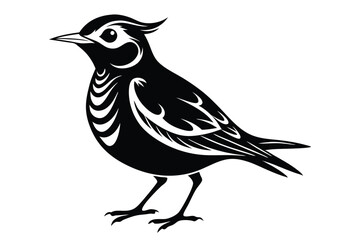 Obraz premium lark silhouette line art vector illustration with a white background