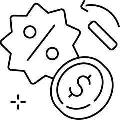 Line Art Promo Cashback Icon