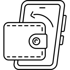 Line Art E-Wallet Cashback Icon