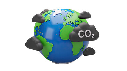 Earth with CO2 Clouds: Climate Change Concept