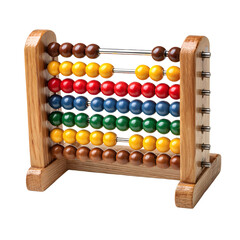 Vintage Wooden Abacus with Numbers Displayed in Isolated Background