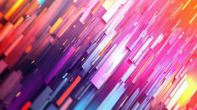 Colorful geometric pixels creating abstract digital motion background