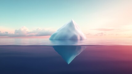 The stark beauty of an iceberg in the ocean is captured in this image, complete with space for text.  © Hey Creative