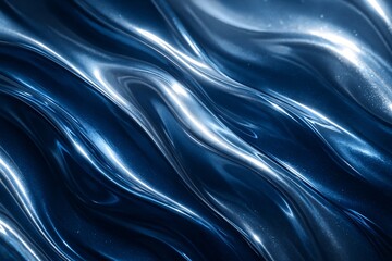 Fototapeta premium Glossy Blue Metallic Wave Texture for Branding, Packaging, Backgrounds, Digital Art, and Product Mockups