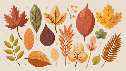 Obraz premium Autumn leaf collection in warm fall colors