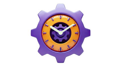 Gear Clock Showing Time Concept