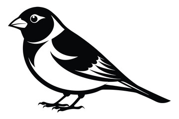 Obraz premium finch silhouette line art vector illustration with a white background