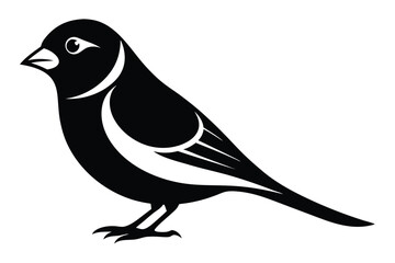 Obraz premium finch silhouette line art vector illustration with a white background