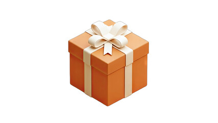 Gift Box with Ribbon Isolated on White Background