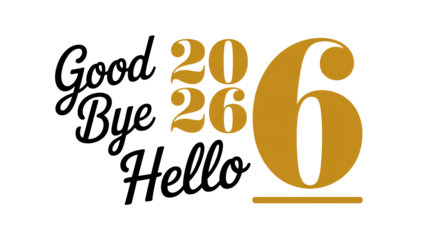 Elegant golden 2026 new year's greetings featuring stylish calligraphy and modern design