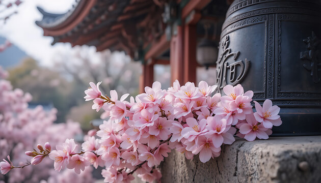 chery blossom at the temple