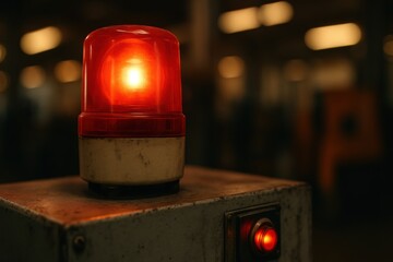 Emergency safety light signals alert in industry for maintenance and service to ensure protection and quick response in critical situations